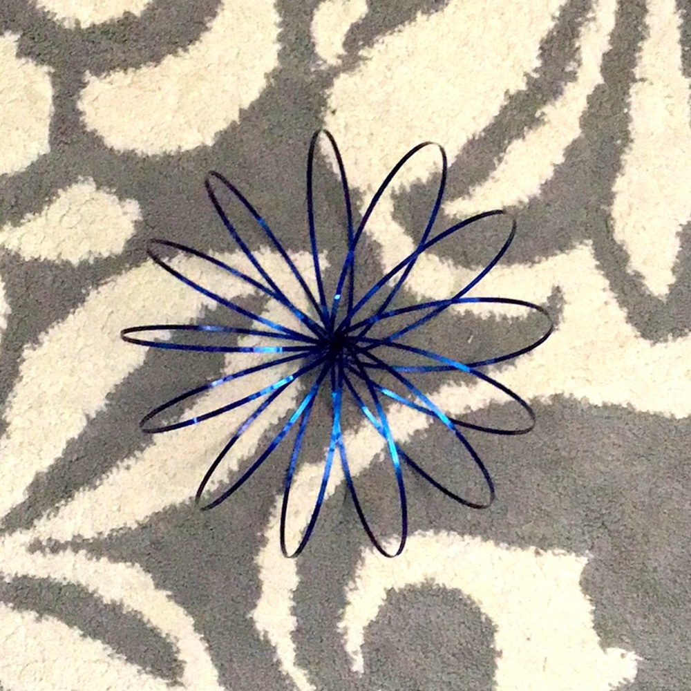 Blue metal foldable toy